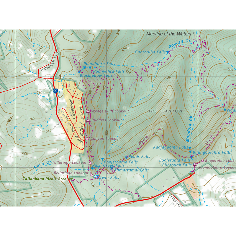 World Wide Maps Springbrook Binna Burra Topographic Map-2
