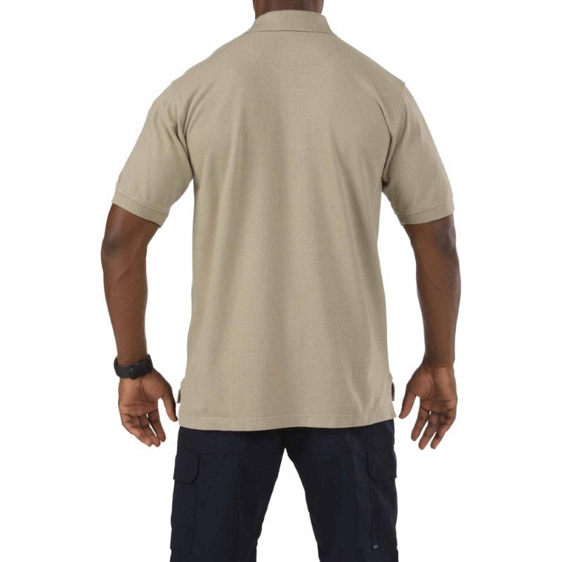 5.11 Professional Short Sleeve Polo Silver Tan Back