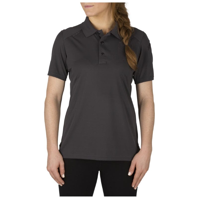 5.11 Women's Helios Short Sleeve Polo Charcoal Front