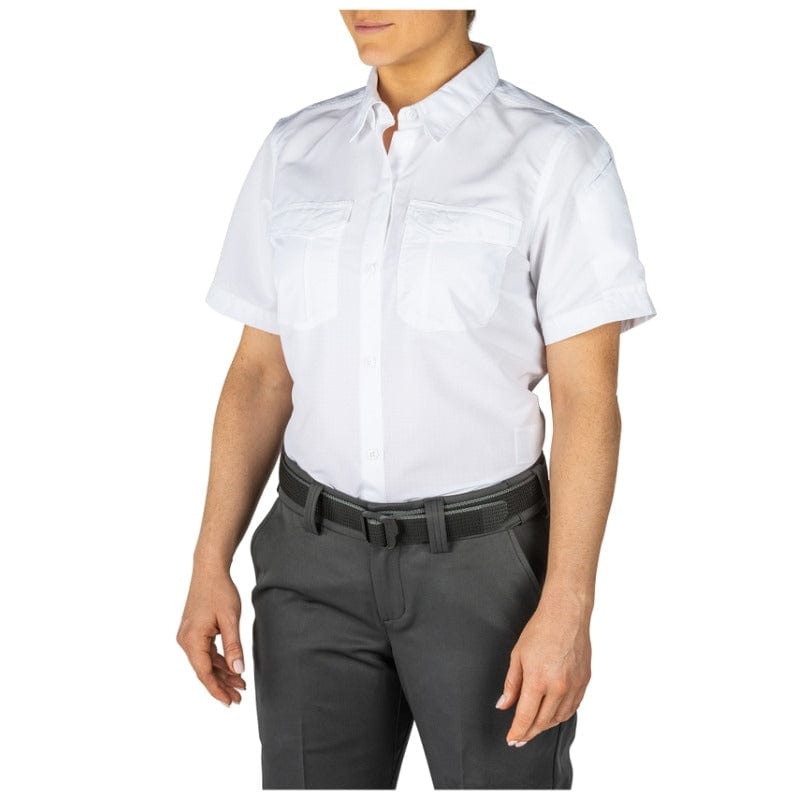 5.11 Women's Fast-Tac Short Sleeve Shirt Uniform White 2