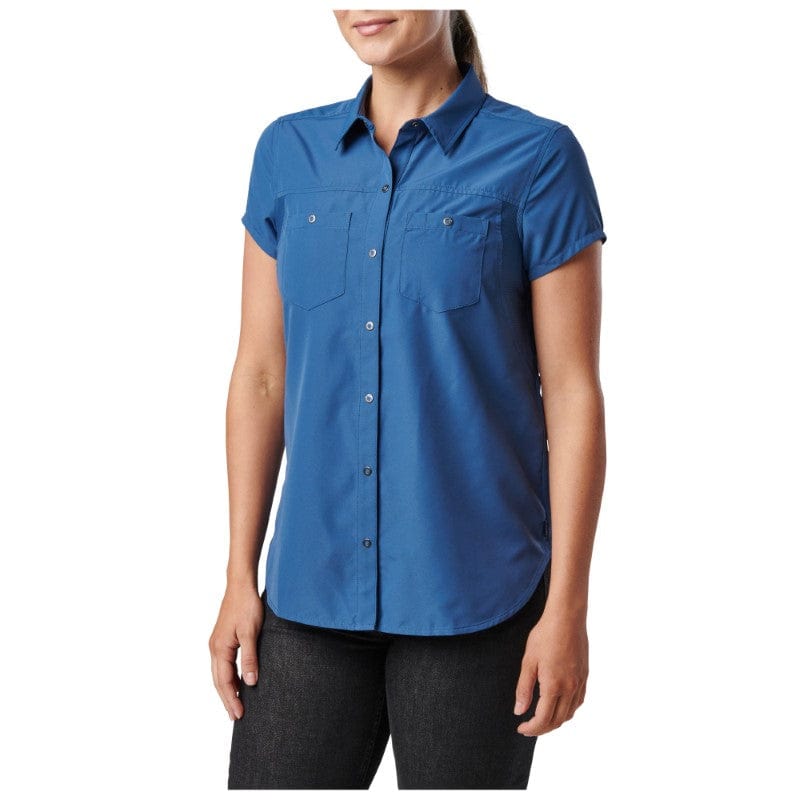 5.11 Women's Marksman Short Sleeve Shirt Ensign Blue 2