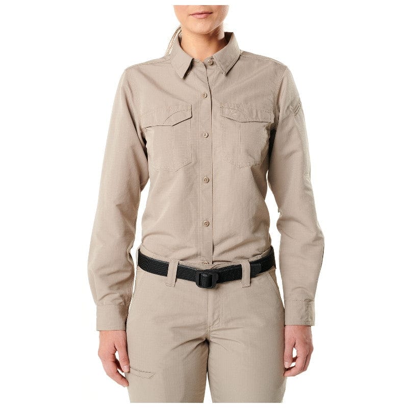 5.11 Women's Fast-Tac Long Sleeve Shirt Khaki 1