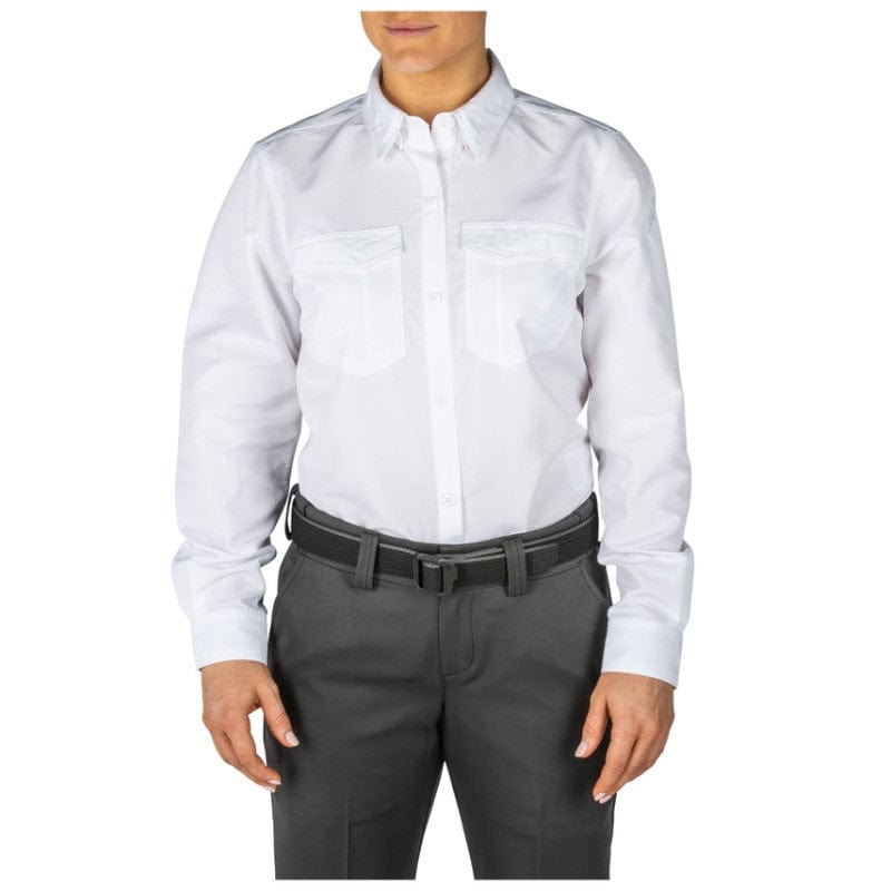 5.11 Women's Fast-Tac Long Sleeve Shirt Uniform White 1