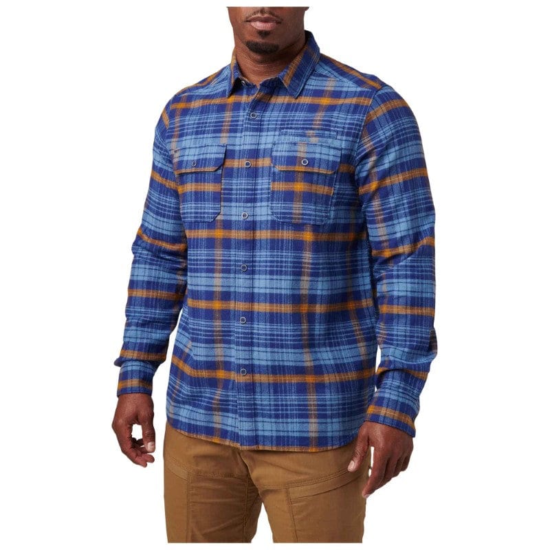 5.11 Lester Flannel Shirt Blue Mussel Plaid 1