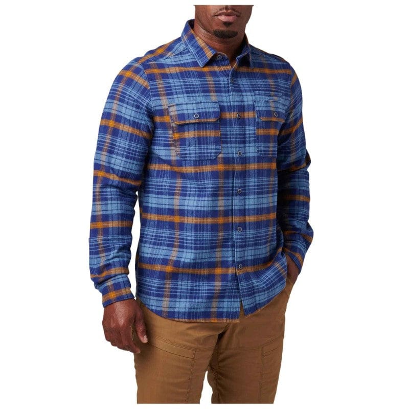 5.11 Lester Flannel Shirt Blue Mussel Plaid 2