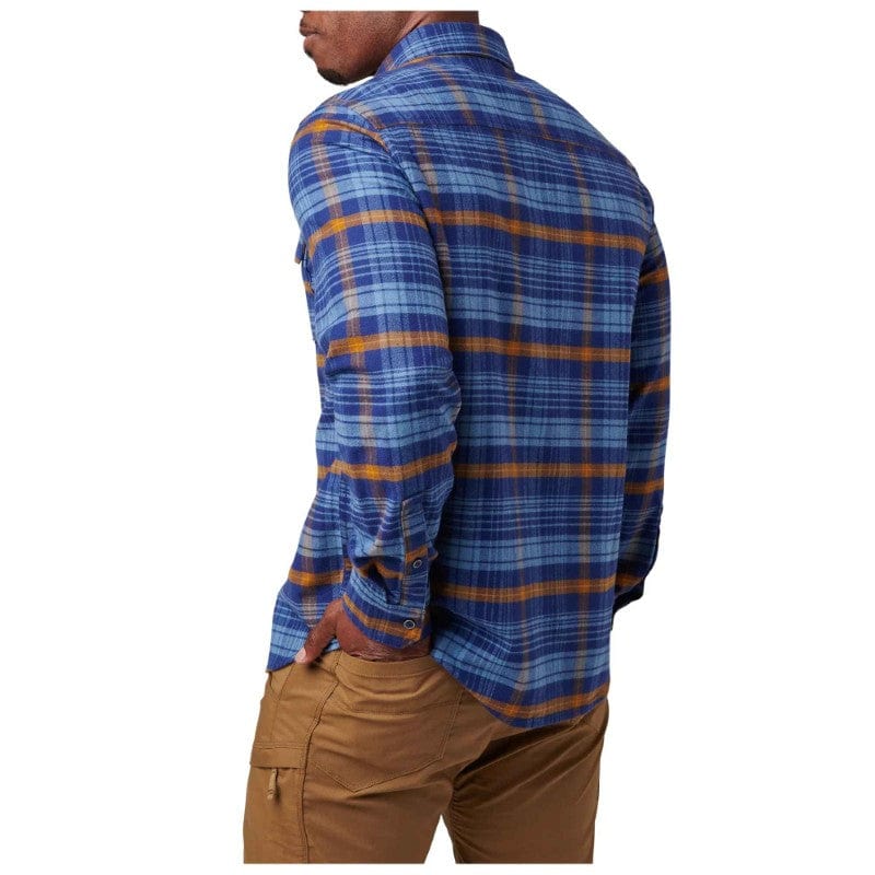 5.11 Lester Flannel Shirt Blue Mussel Plaid 3