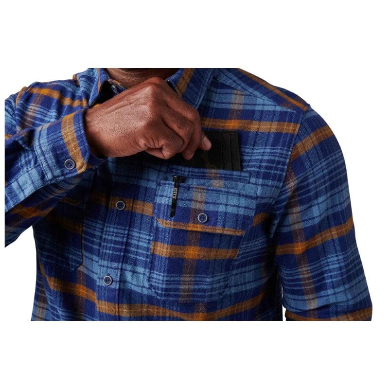 5.11 Lester Flannel Shirt Blue Mussel Plaid 6
