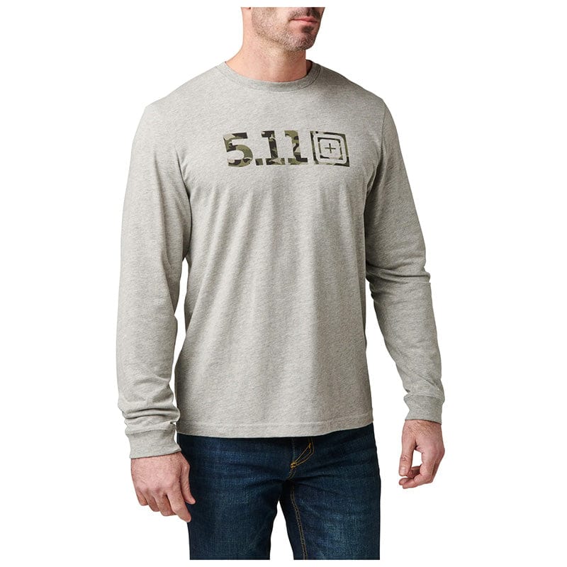 5.11 Camo Logo Fill LS Tee Heather Grey 2