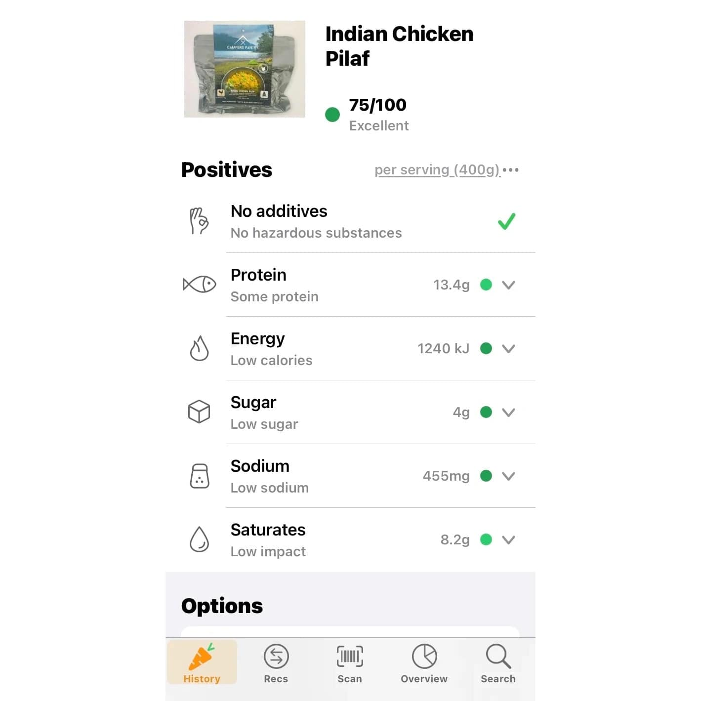 Campers Pantry Indian Chicken Pilaf Expedition