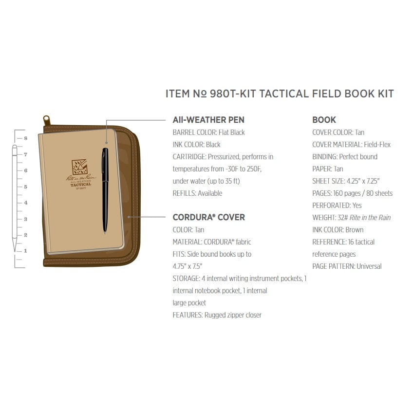 RITR Tactical Field Book Kit 4.25x7.25