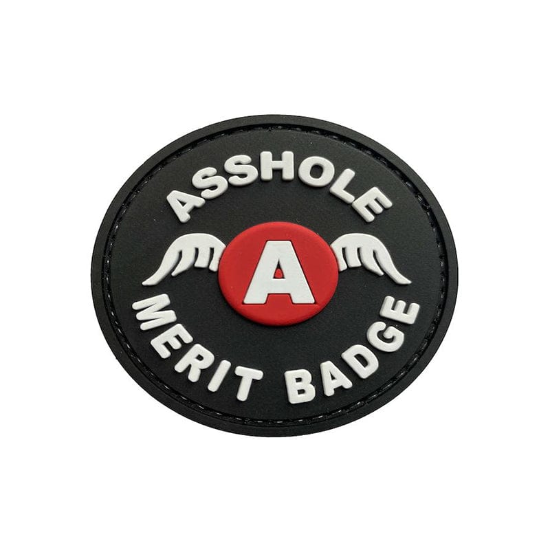 Valhalla Asshole Merit Badge Black and Red Patch