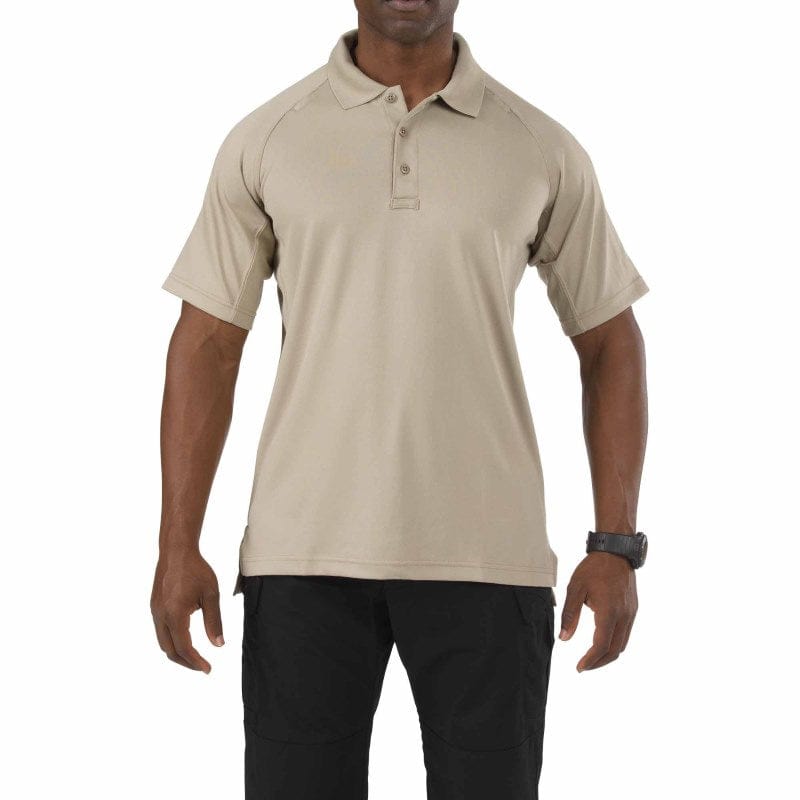 5.11 Performance Short Sleeve Polo Silver Tan Front