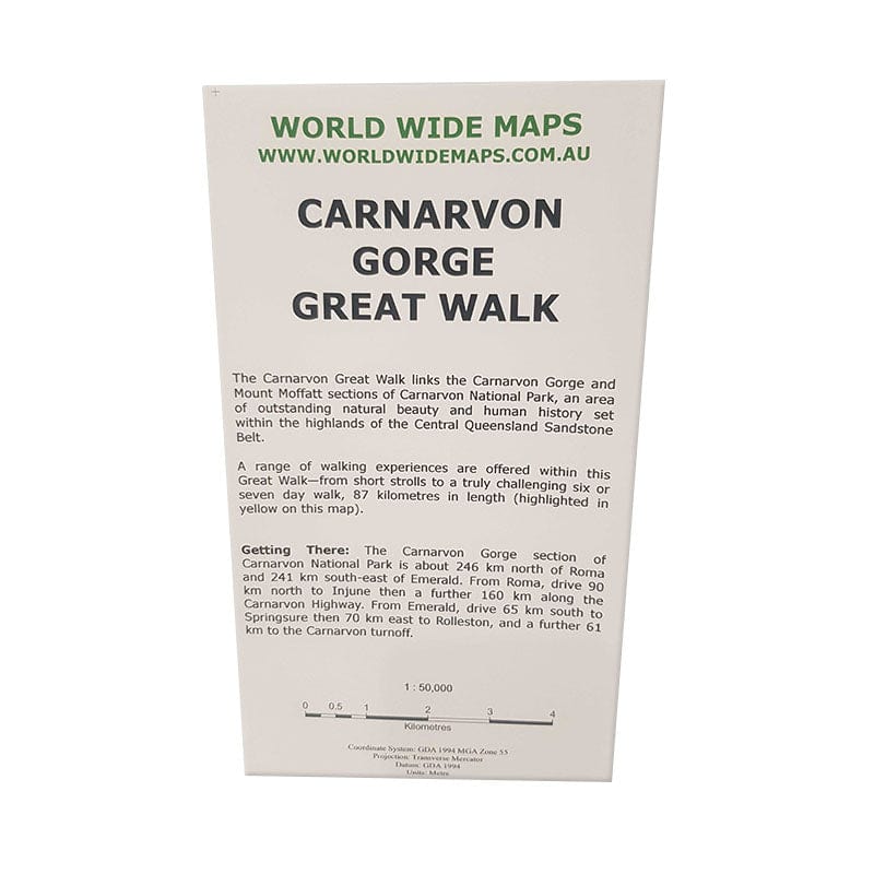 World Wide Maps Carnarvon Gorge Great Walk Map