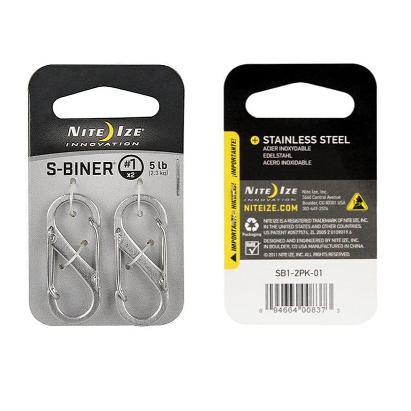 Nite Ize S-Biner Dual Carabiner Stainless Steel #1 - 2 Pack