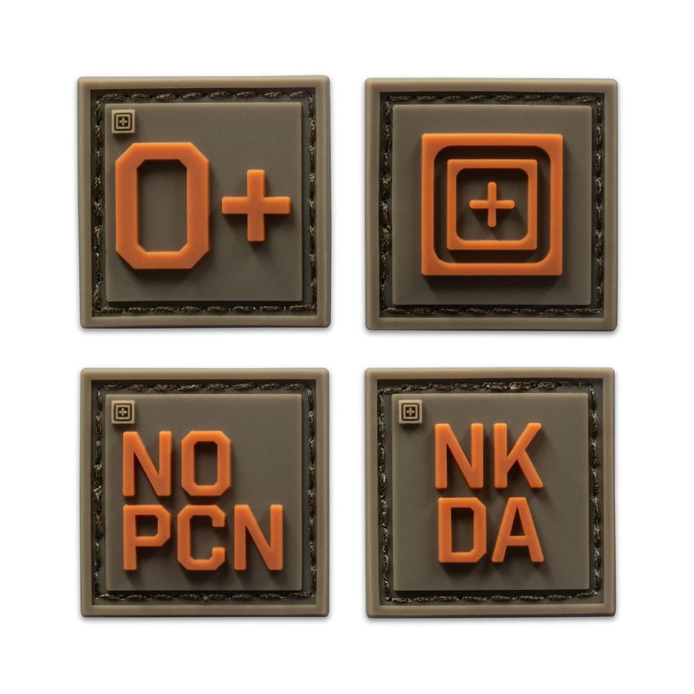5.11 Blood Type Patch Kit O Positive