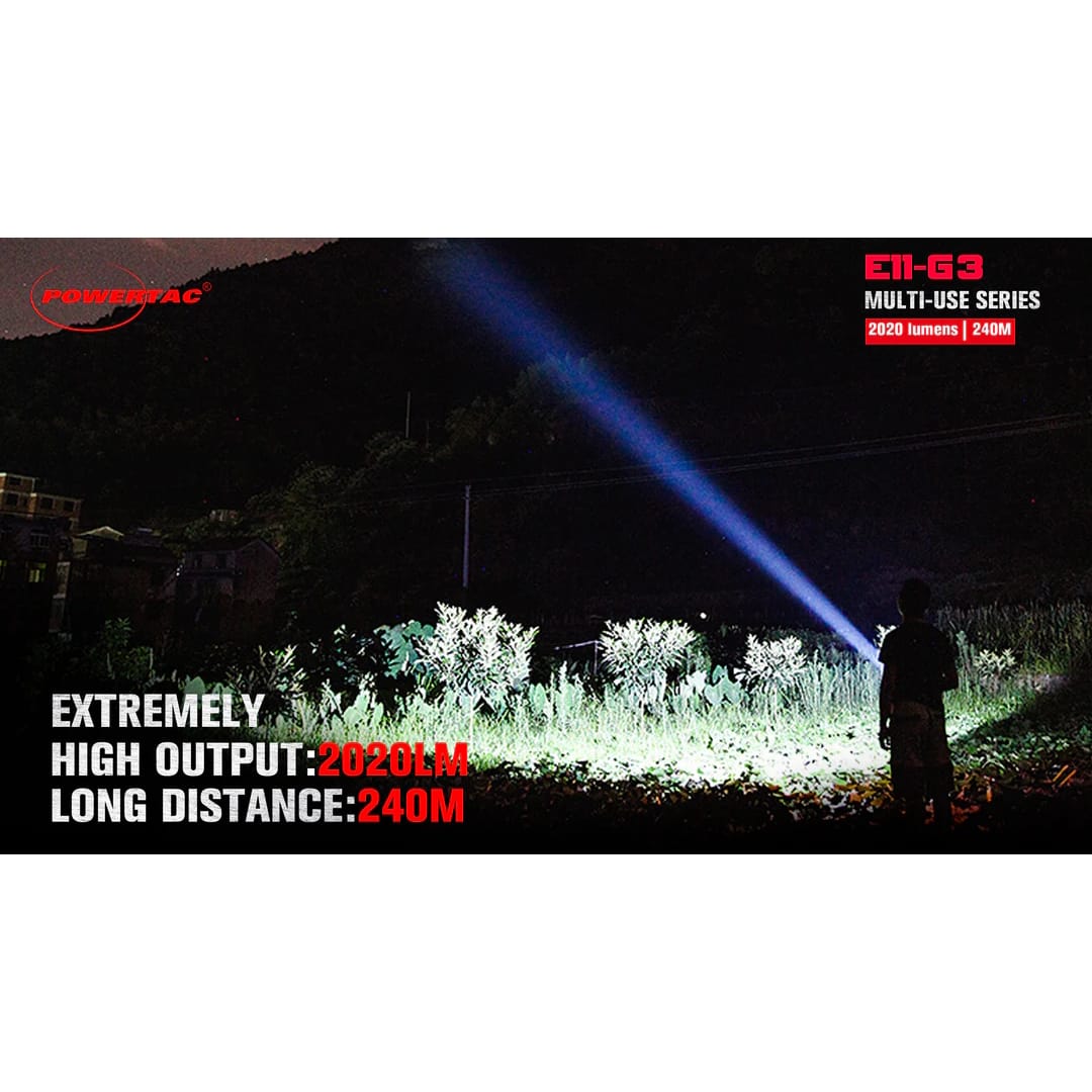 Powertac E11 Gen3 2020 Lumen Rechargeable EDC Flashlight