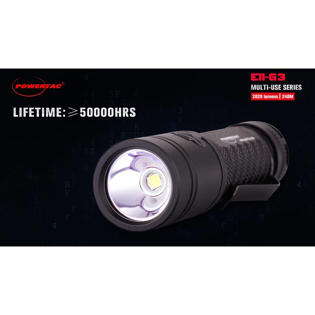 Powertac E11 Gen3 2020 Lumen Rechargeable EDC Flashlight
