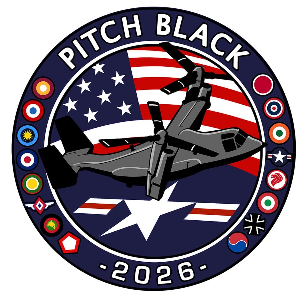Mach 5 Pitch Black 2026 United States Air Force MV-22 Osprey Sticker