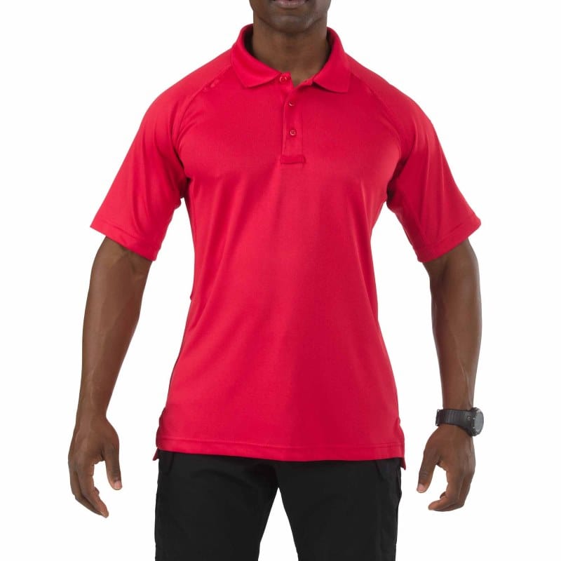 5.11 Performance Short Sleeve Polo Range Red Front