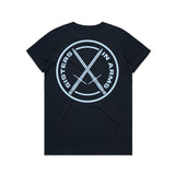 Sisters in Arms Protect Serve Conquer Ladies Tee - Black With Coloured Logo