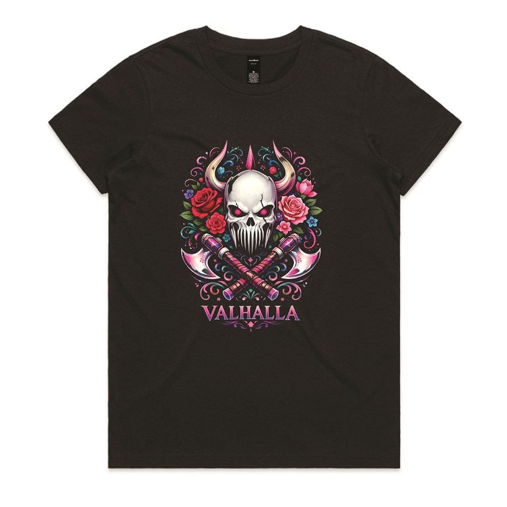 Valhalla Floral Crossed Axe Tee
