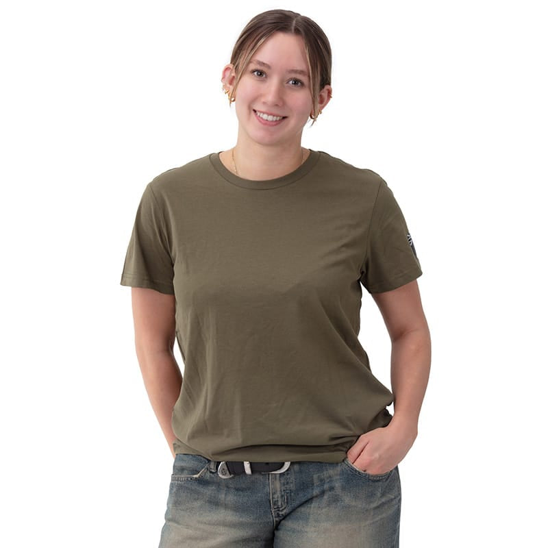 Sisters in Arms Protect Serve Conquer Ladies Tee - Black Logo