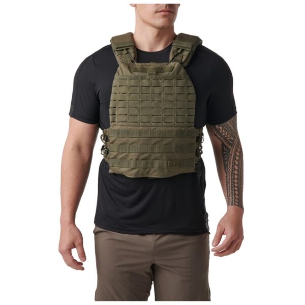 Man wearing 5.11 TacTec Plate Carrier - Olive Green