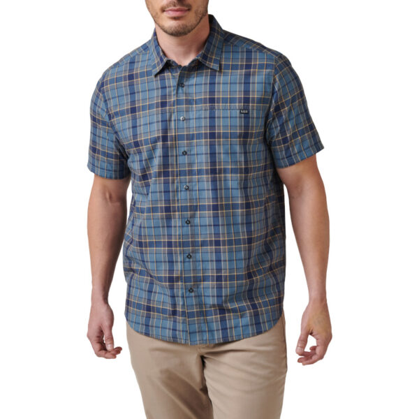 5.11 Wyatt S/S Plaid Shirt - Blue Plaid - Front