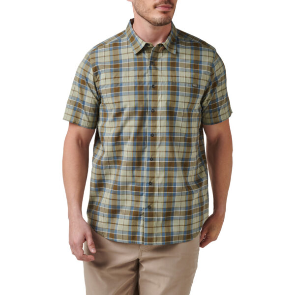 5.11 Wyatt S/S Plaid Shirt - Field Green Plaid - Front