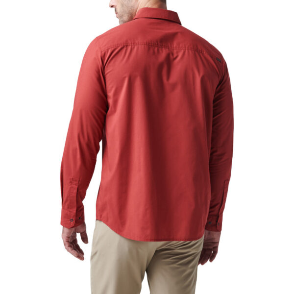 5.11 Igor Solid Long Sleeve Shirt - Red Bourbon - Back